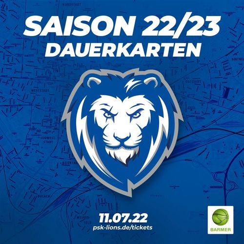 DAUERKARTEN SIND BEGEHRT PS Karlsruhe LIONS BARMER 2 Basketball